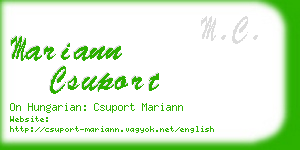 mariann csuport business card